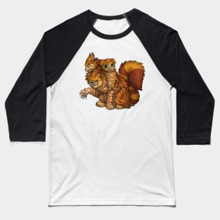 CerPURRus: Ginger Tabby Baseball T-Shirt